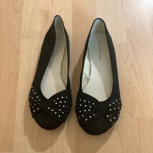 Black Beaded Slip On Shoes